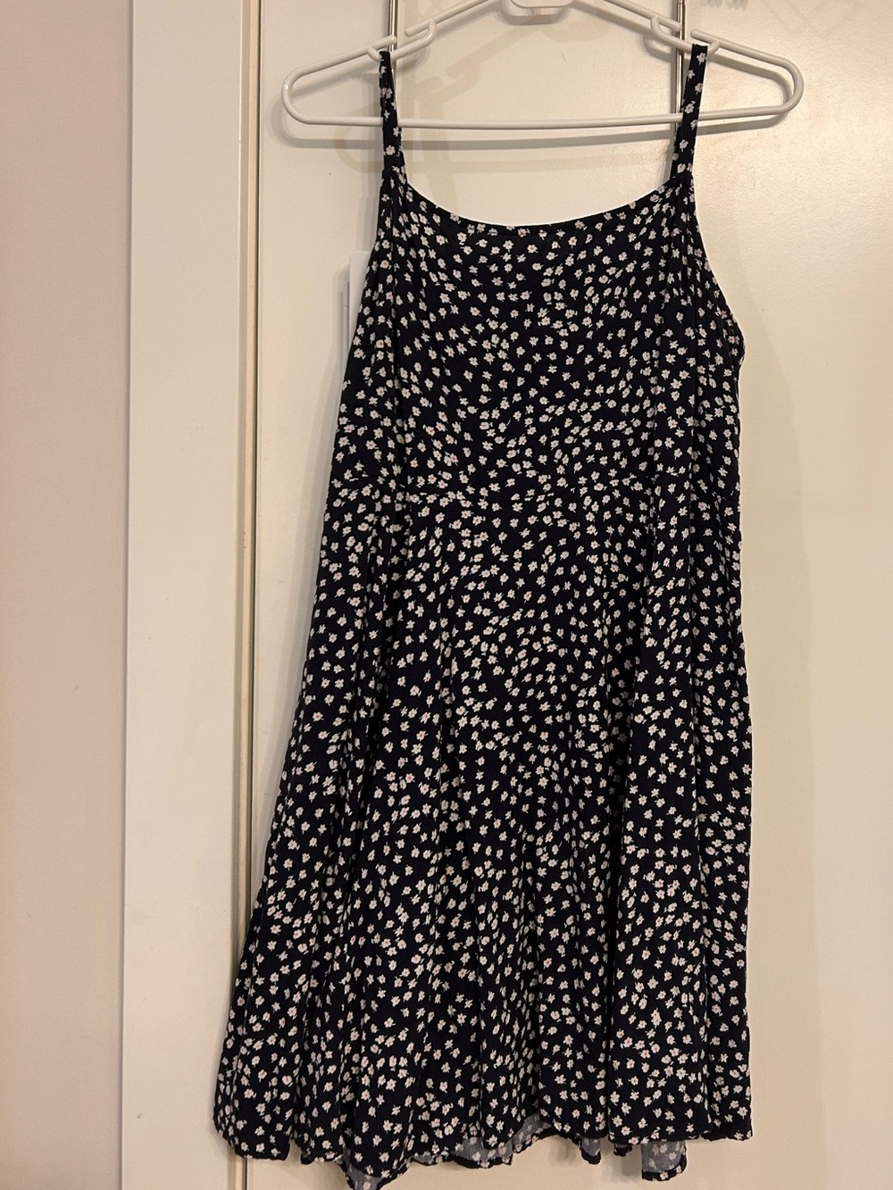 Blue and White Floral A-Line Sundress Skirt